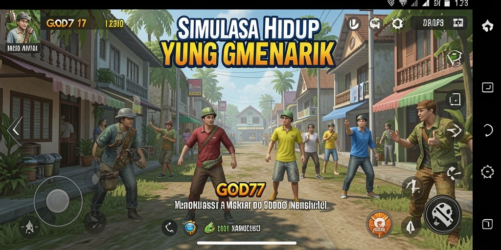Menampilkan gameplay menarik dari GOD77 dalam simulasi kehidupan.
