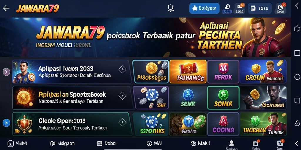 Tampilan gameplay <strong>JAWARA79</strong> yang menarik dalam aplikasi Sportsbook.