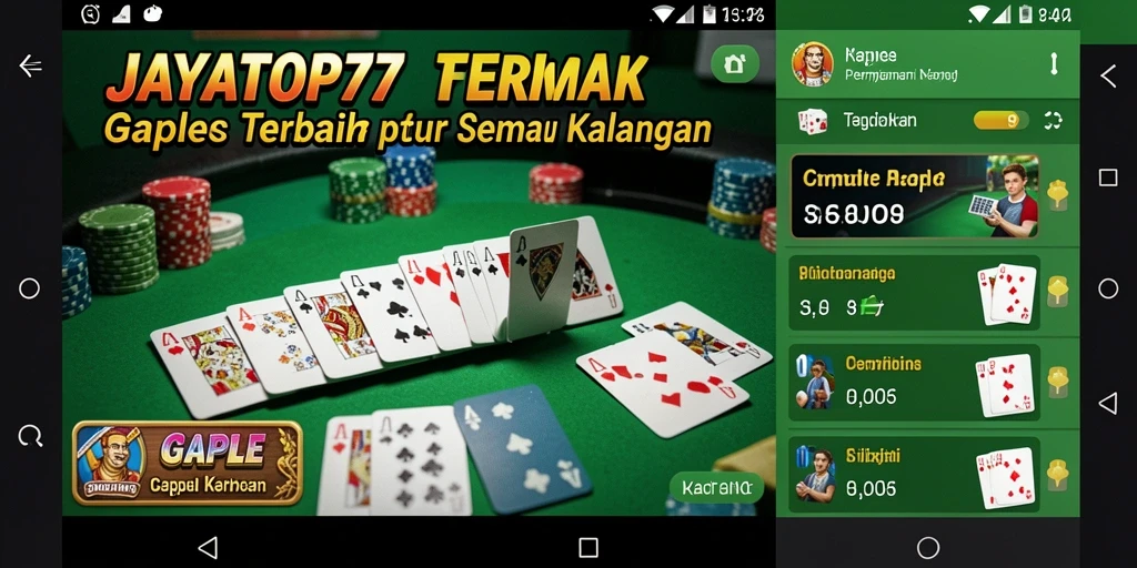 Tampilan gameplay Gaple yang seru dan interaktif di JAYATOP77.