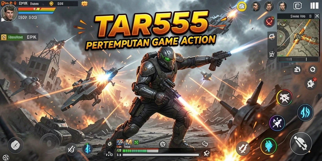 Screenshot TAR555 menampilkan aksi pertempuran yang mendebarkan.